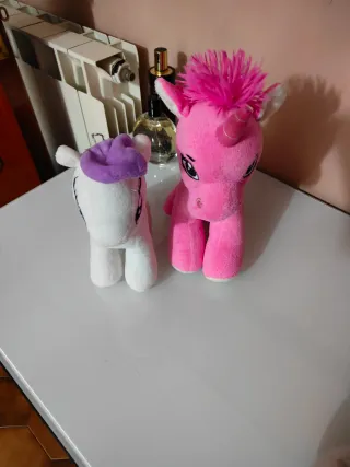 Coppia Peluche Unicorno Rosa e Bianco