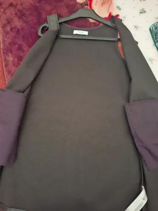 Vestido polipiel negro con cremallera