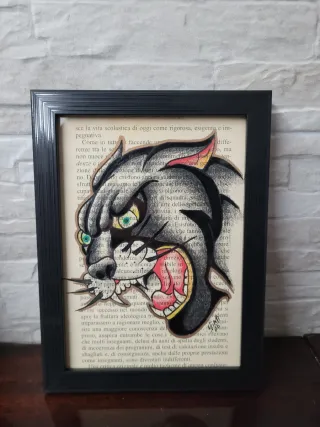 Quadro Pantera Stile Tattoo