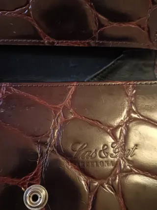 Monedero Marrón Piel Cocodrilo