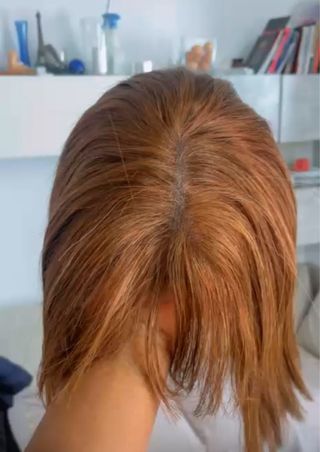 Peluca pelo natural castaño anaranjado