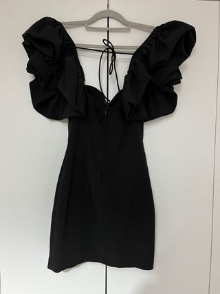 Vestido negro destellos plateados Zara
