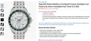 Reloj Hombre Gigandet Chrono Verde