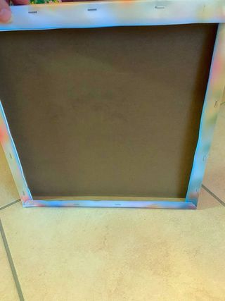 Quadro con fiori in vetro e plastica