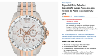 Reloj Hombre Gigandet Cuarzo Dorado Amarillo Oro