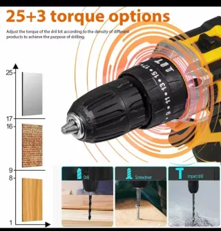 Taladro Atornillador Eléctrico Amarillo