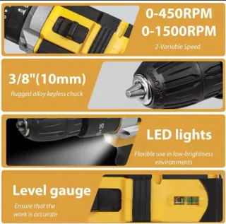 Taladro Atornillador Eléctrico Amarillo