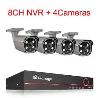 4 Cámaras Vigilancia y grabador NVR 1tb - CCTV IA