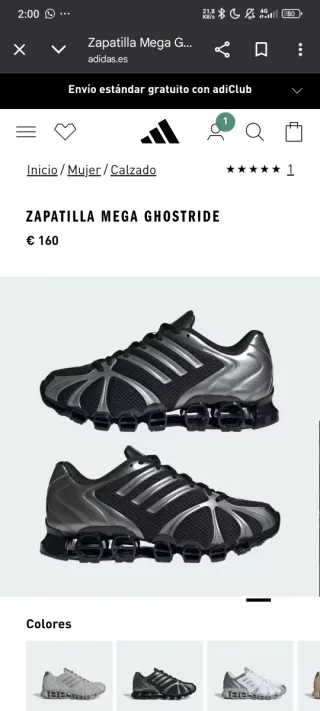 Adidas Mega Ghostride Talla 38.5