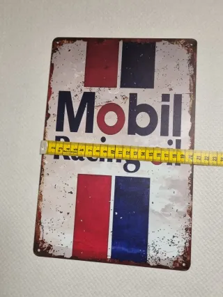 Insegna Metallo Mobil Racing Oil Vintage Style
