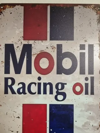 Insegna Metallo Mobil Racing Oil Vintage Style