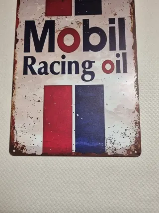 Insegna Metallo Mobil Racing Oil Vintage Style