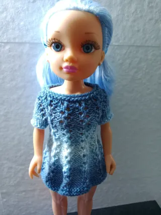 Nancy Muñeca Vestido Azul Tejido