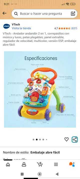 Correpasillos Vtech 2 en 1
