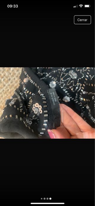 Falda Zara boho plateada con brillos