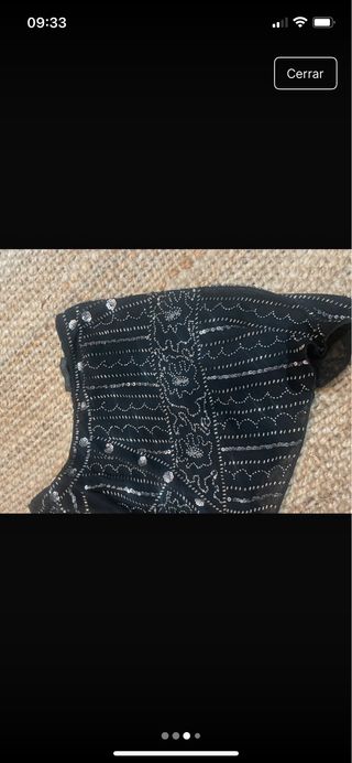 Falda Zara boho plateada con brillos