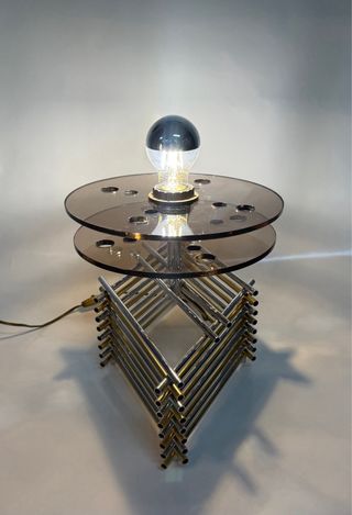 Lampada Willy Rizzo anni '70 vetro e metallo