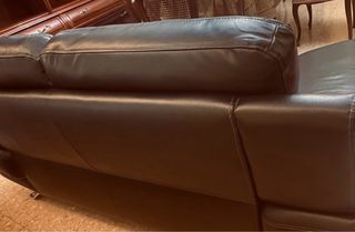 Sofá de piel azul marino 2 plazas