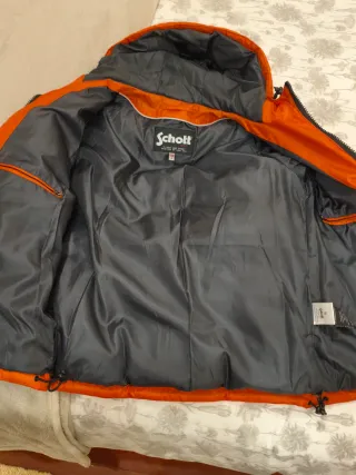 Chaqueta Schott Naranja Plumas