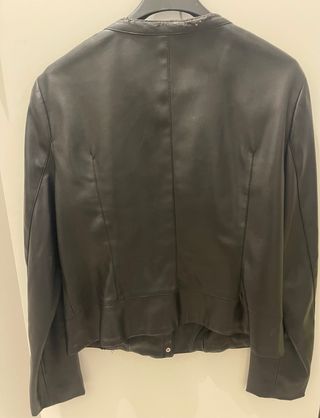 Giacca in pelle nera Zara Tg L