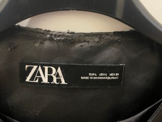 Giacca in pelle nera Zara Tg L