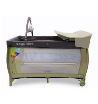 Cuna de viaje marca Asalvo y colchón Dalmohadon