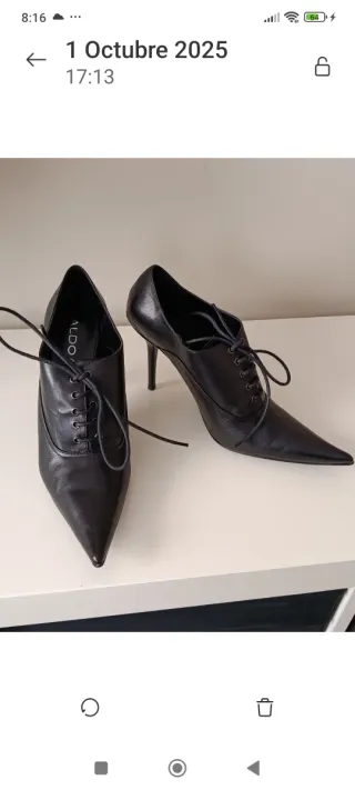 Zapatos ALDO tacón negros cordones