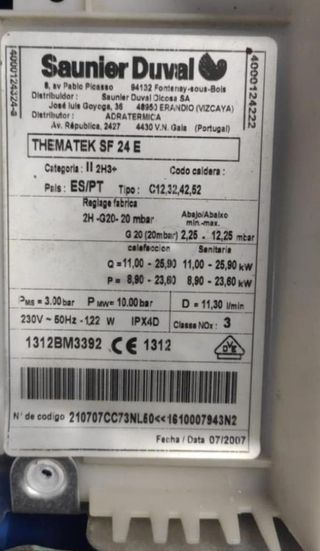 RECAMBIOS / DESPIECE SAUNIER THEMA TEK SF24 E