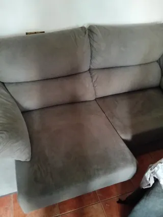 Sofá de tela 3 plazas marrón/gris