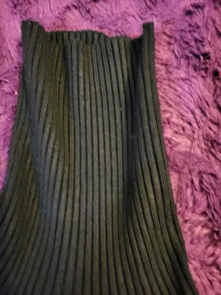 Suéter Zara canalé cuello alto negro Talla S