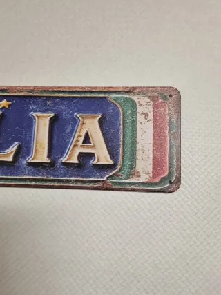 Insegna Metallo Italia Vintage Style