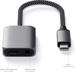 Adaptador Satechi USB-C Audio y PD 30W