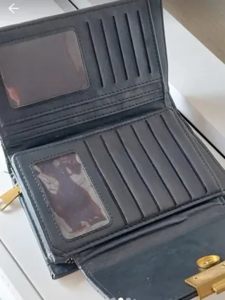 Monedero Paco Martinez Negro Piel Acolchado