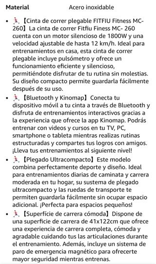 Cinta de Correr FITFIU 14km/h 1800W NUEVA!!!