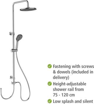 Wenko Sistema Doccia Inox Soffione Pioggia