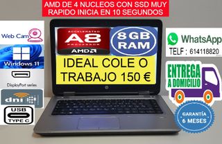 Portátil HP 4 Núcleos SSD 8GB RAM