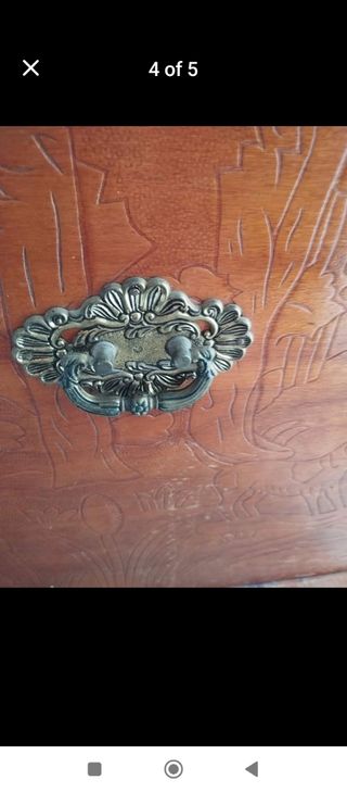 Cofre de madera maciza vintage