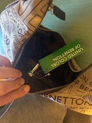 Bolso Benetton beige y marrón