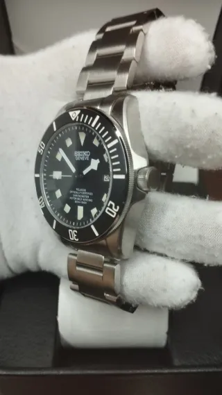 Reloj Seiko Mod Pelagos Negro y Blanco Plateado