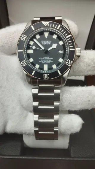 Reloj Seiko Mod Pelagos Negro y Blanco Plateado