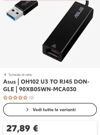 Adattatore Ethernet USB Asus