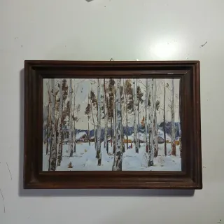 Quadro Vyacheslav Belyaev olio cornice in legno