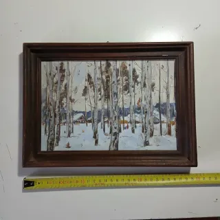 Quadro Vyacheslav Belyaev olio cornice in legno
