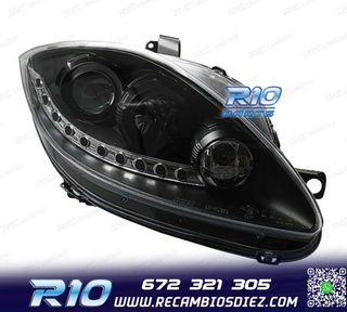 FAROS PARA SEAT LEON ALTEA TOLEDO 04-09 LUZ DIURNA LED FONDO