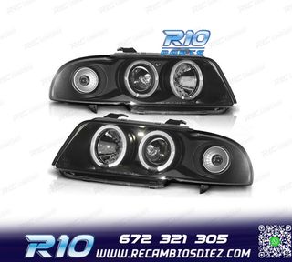 FAROS AUDI A4 B5 94-99 OJOS ANGEL FONDO NEGRO