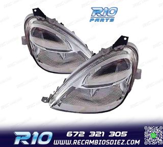 FAROS MERCEDES CLASE A W168 97-04 FONDO CROMO