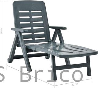 Tumbona Plegable Smeraldo con Ruedas Verde