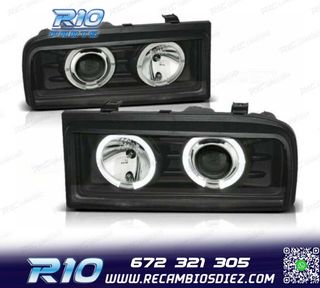 FAROS VOLKSWAGEN VW CORRADO 88-95 OJOS ANGEL CCFL FONDO NEGR