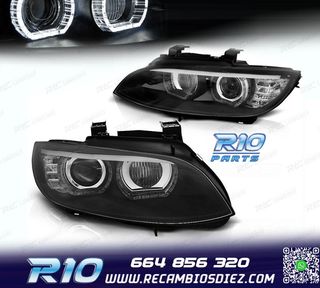 FAROS BMW E92 E93 06-10 XENON OJOS ANGEL LED DLR FONDO NEGRO