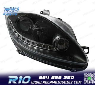 FAROS PARA SEAT LEON ALTEA TOLEDO 04-09 LUZ DIURNA LED FONDO